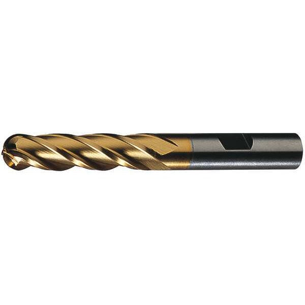 4-Flute HSS Ball Nose Single End MIll Cleveland HG-4B-TN TiN 3/4x3/4x1-5/8x3-7/8