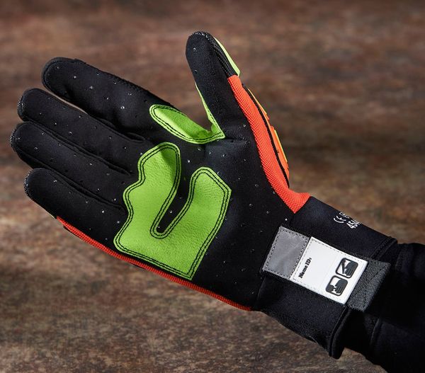 Hi-Vis Cut Resistant Impact Gloves, A8 Cut Level, Uncoated, M, 1 PR