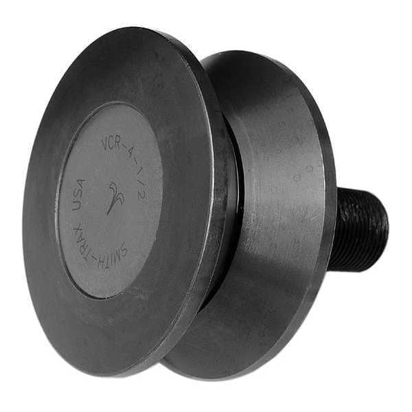 Track Roller, Stud, V-Groove, Dia 3-1/2 In.