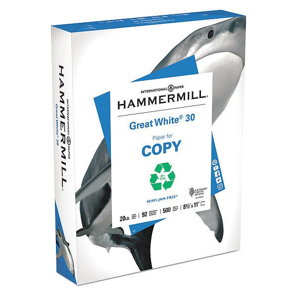 Recycled Paper, 8-1/2 x 11 In, Wht, PK5000