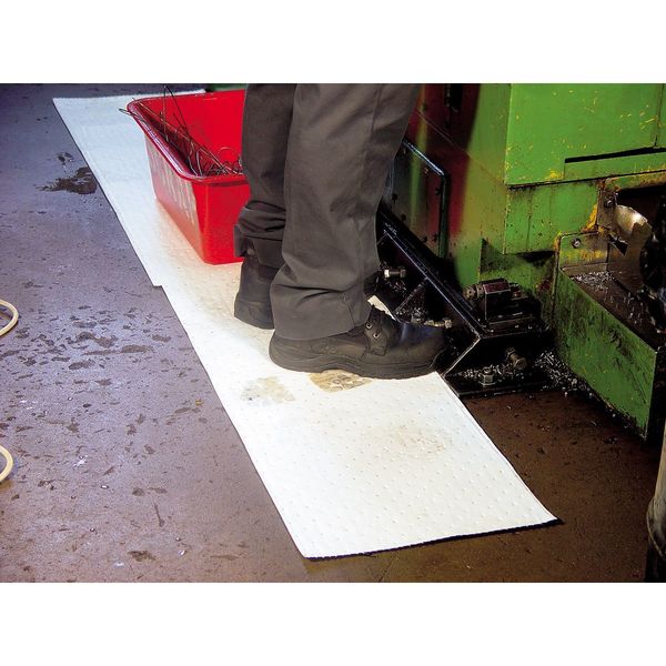 Sorbents, 18 gal/pk, Oil Absorbed, White, Polypropylene