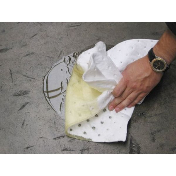 Sorbents, 44 gal. Oil Absorbed, White, Polypropylene
