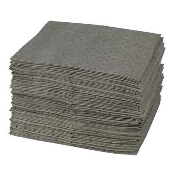 Sorbents, 25 gal/pk, 32 oz/pad, Universal Absorbed, Gray, Polypropylene, 100 PK