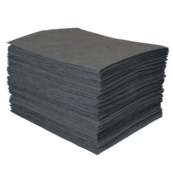 Sorbents, 27 gal/pk, 0.27 gal/pad, Universal Absorbed, Gray, Polypropylene, 100 PK
