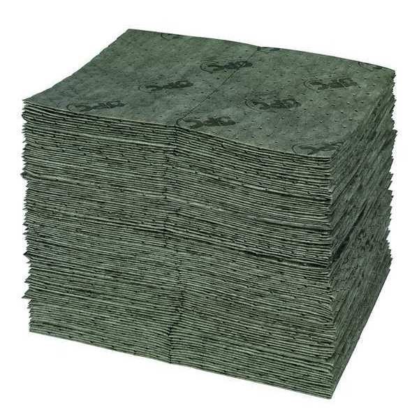 Sorbents, 17 gal/pk, 21 oz/pad, Universal Absorbed, Gray, Polypropylene, 100 PK