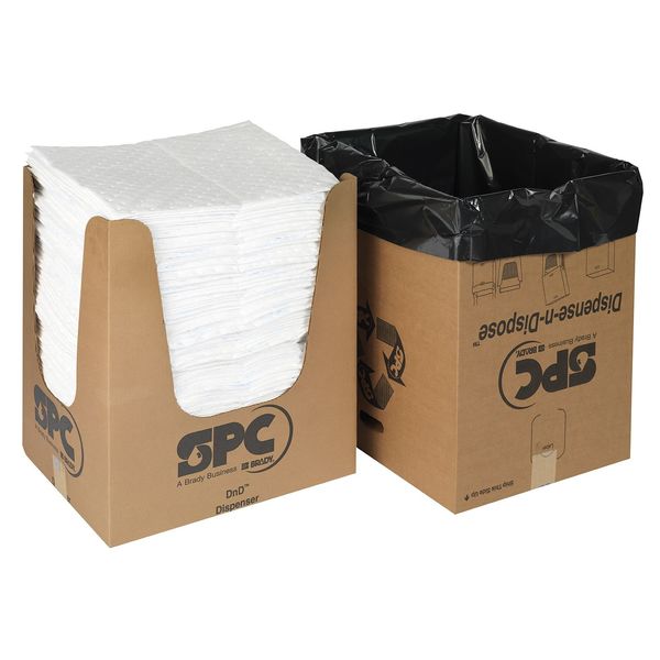 Sorbents, 39 gal. Oil Absorbed, White, Polypropylene, 150 PK