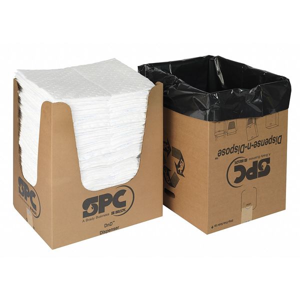 Sorbents, 39 gal. Oil Absorbed, White, Polypropylene, 150 PK