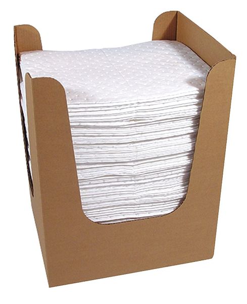 Sorbents, 39 gal. Oil Absorbed, White, Polypropylene, 150 PK