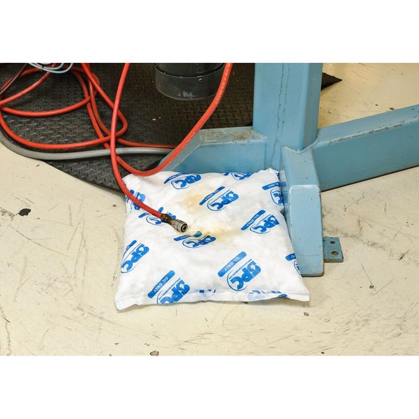 Sorbents, 28 gal/pk; 1.75 gal/pillow, Oil Absorbed, White, Polypropylene, 16 PK