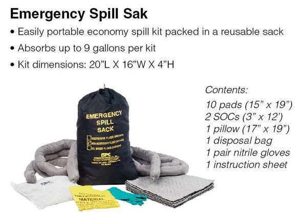Spill Kit, Chem/Hazmat, Black