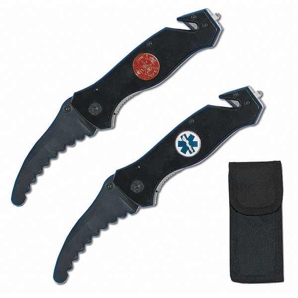Rescuer Knife, Serrated Edge, Cuts Straps, Cloth, Rope, Breaks Glass