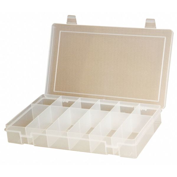Compartment Box with 6 compartments, Plastic, 2 5/16 in H x 13-1/8 in W