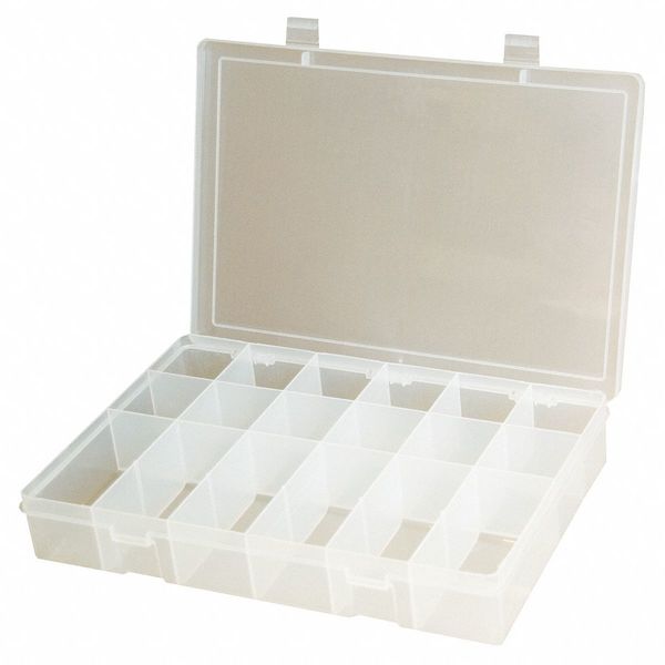 Compartment Box with 18 compartments, Plastic, 2 5/16 in H x 13-1/8 in W