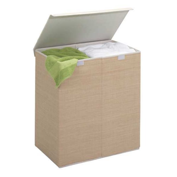 Hamper w/Cover, 2-Compartment