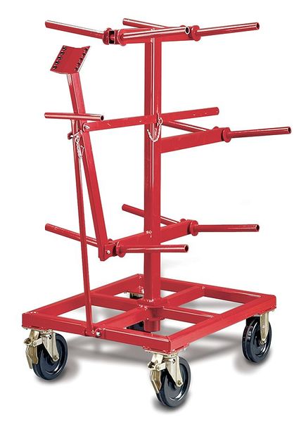 Wire Dispenser, 10 Spindles, w/4 Casters