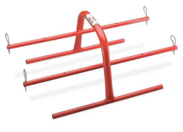 Reel Stand, 4 Spindles, Steel, Red, 13 1/2 in W x 24 in D x 9 1/2 in H
