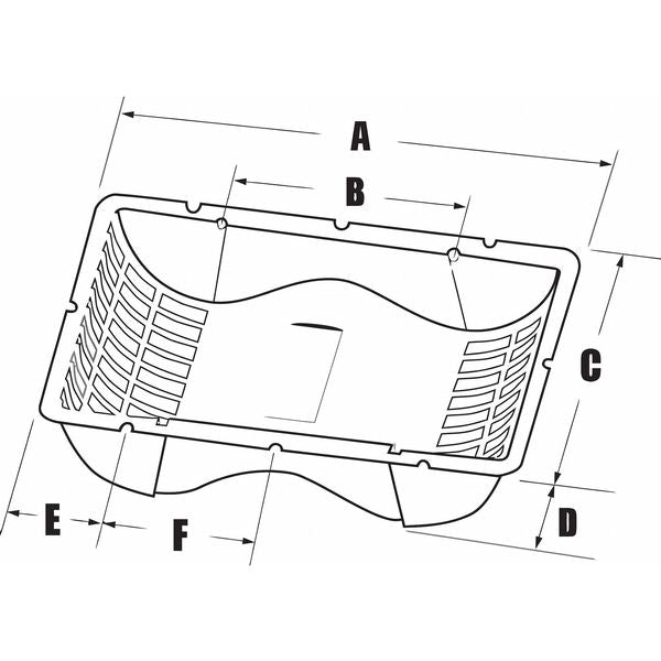 Soffit Vent, Plastic, 4 In