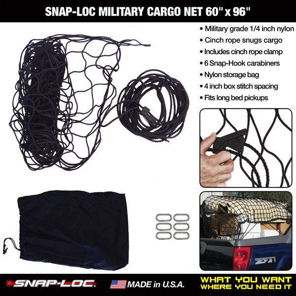 Cargo Net, Military Grade, Nylon, 62 x 96in