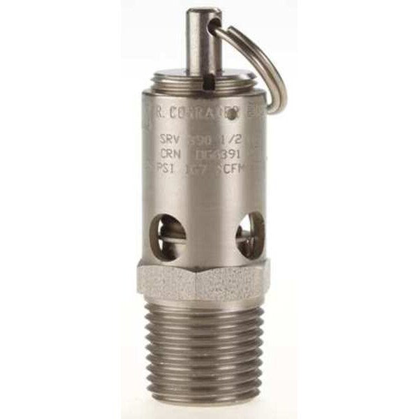 Safety Valve, Soft Seat, 1/2In, 100 PSI, SS
