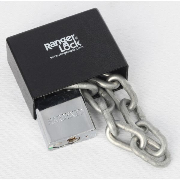 Padlock Guard, Hardened Steel, Blk, 3