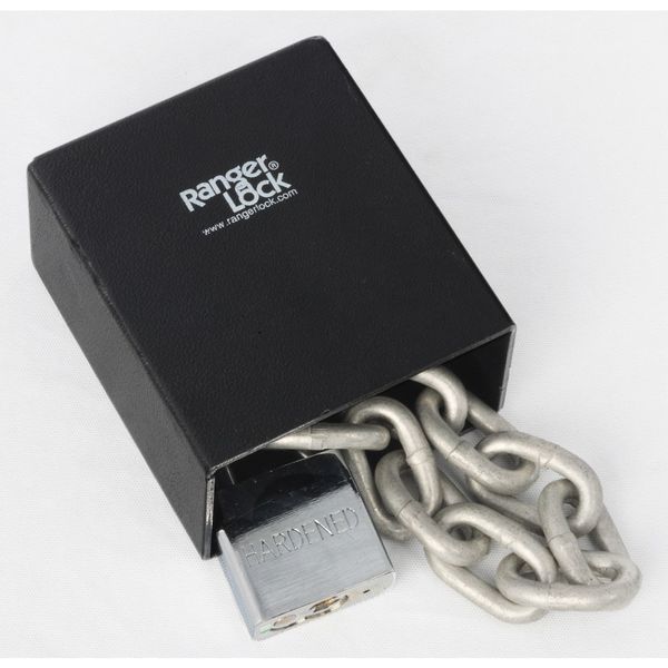 Padlock Guard, Hardened Steel, Blk, 5-1/4