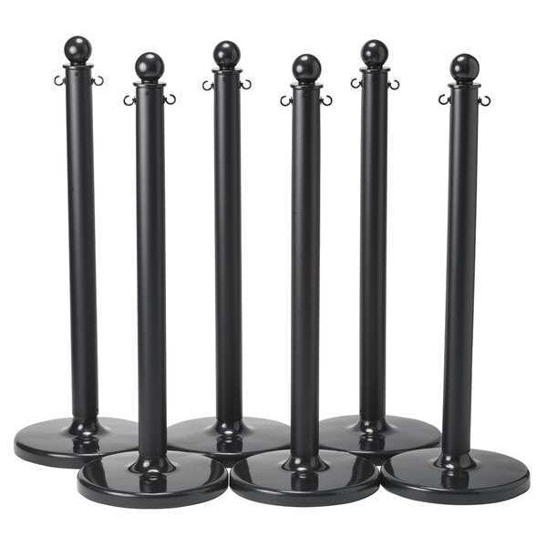 Barrier Post, 40 In. H, Black, PK6
