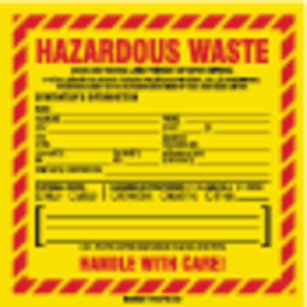 California Hazardous Waste Label, PK100
