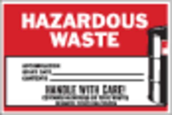 Hazardous Waste Label, Vinyl, PK100