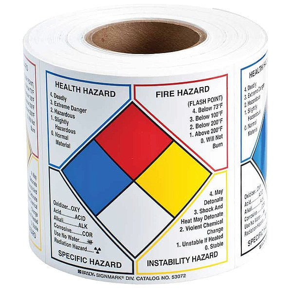 NFPA Label, 6 In.H, 6 In.W, 500 Labels