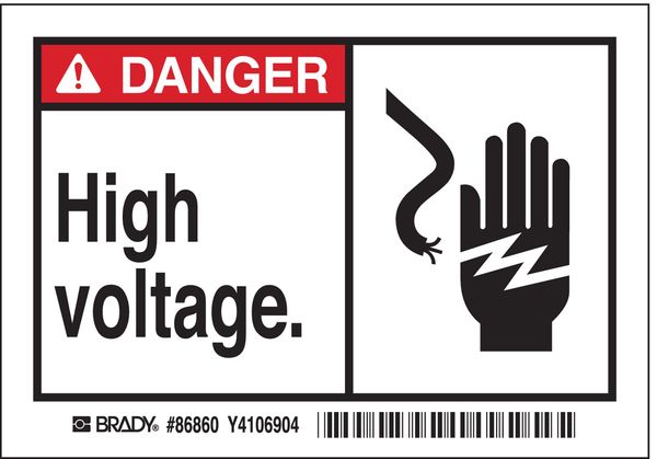 Machine/Equipment Label, 3 1/2 In. H, PK5