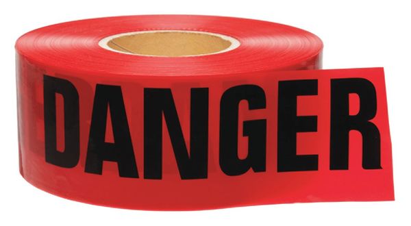 Barricade Tape, Red/Black, 1000 ft x 3 In