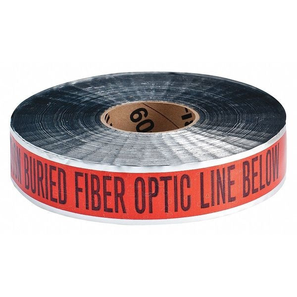 Detctbl Underground Tape, Orng/Blk, 1000ft