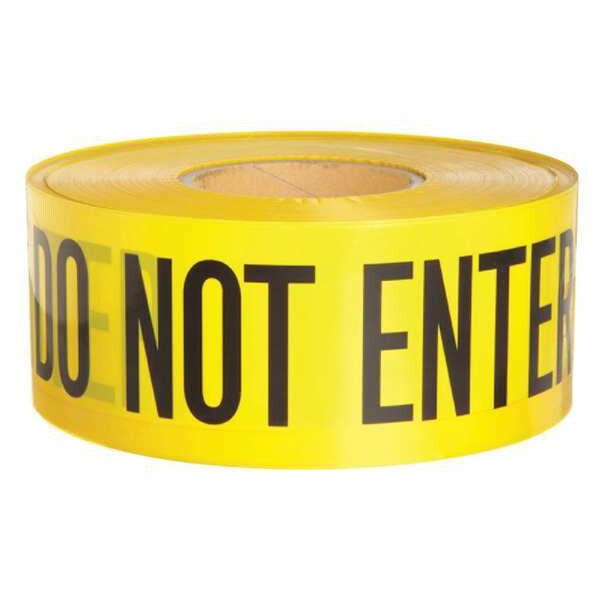 Barricade Tape, Yellow/Black, 1000ft x 3In