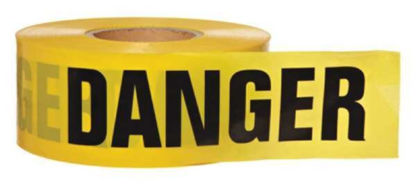 Barricade Tape, Yellow/Black, 1000ft x 3In