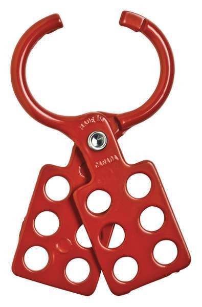 Lockout Hasp, Standard, 6 Lock, Red