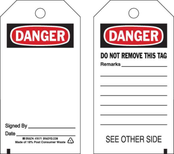 Danger Tag, 5-3/4 x 3 In, OSHA, Met, PK25