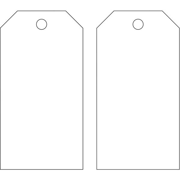 Blank Tag, 5-3/4 x 3 In, Wht, Met, PK25