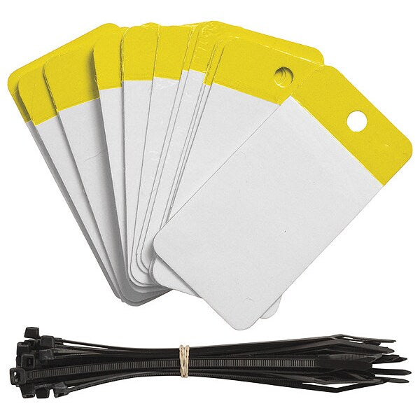 Blank Tag, 5 x 2-1/2 In, Yel, PK25