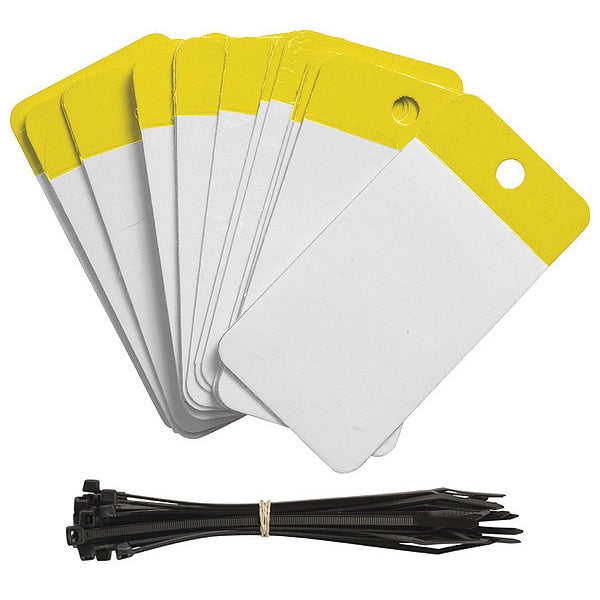 Blank Tag, 5 x 3-1/4 In, Yel, PK25
