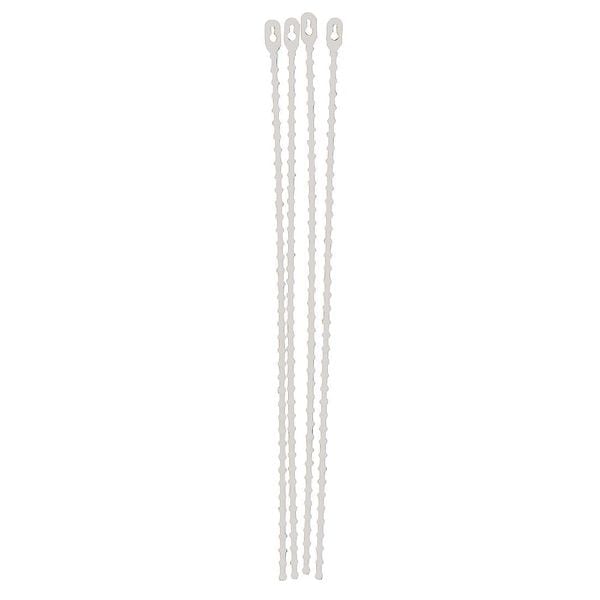 Reusable Beaded Tie, 8 In, Wht, Plstc, PK100