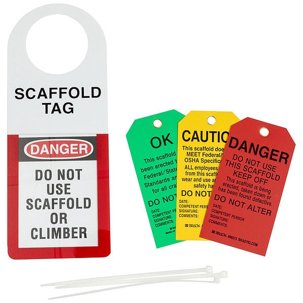Scaffold Stat Hldr and Tag, 12 x 4-1/2 In