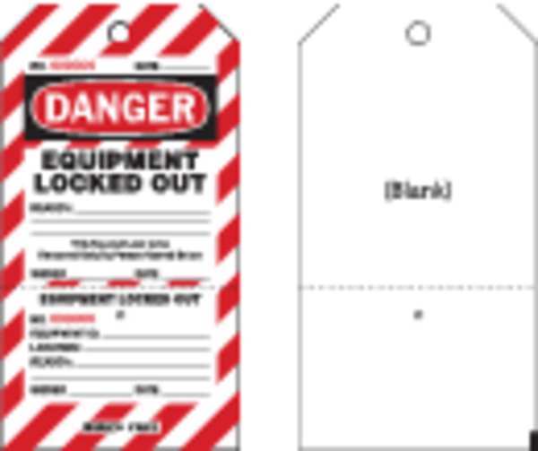 Danger Tag, 7-1/2 x 4 In, Rld Brs, PK25