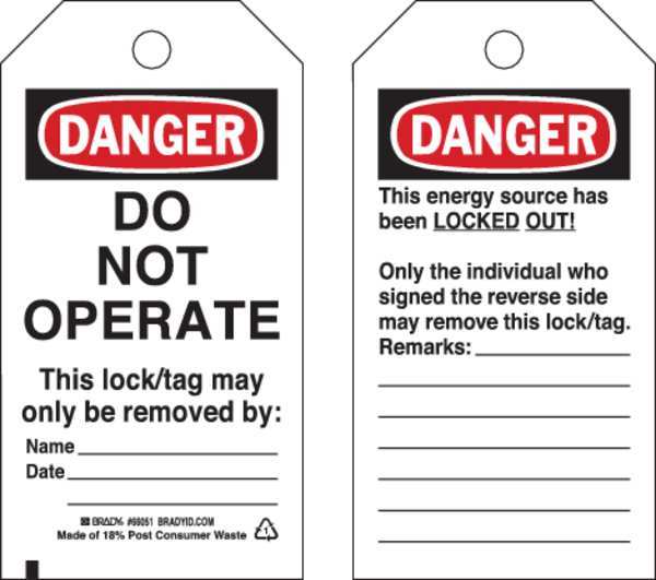 Danger Tag, 5-3/4 x 3 In, OSHA, Met, PK25, 66051