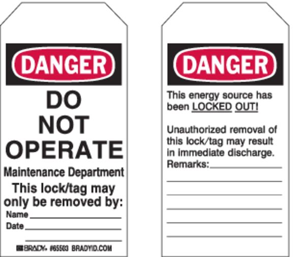 Danger Tag, 5-3/4 x 3 In, Cardstock, PK25