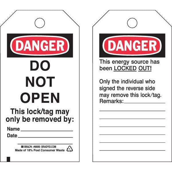 Danger Tag, 5-3/4 x 3 In, Cardstock, PK25