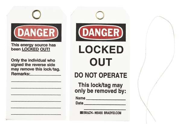 Danger Tag, 5-3/4 x 3 In, Cardstock, PK25