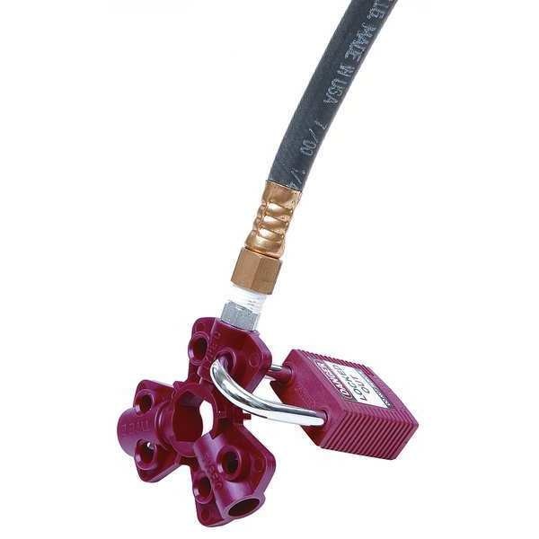 Pneumatic Fitting Lockout, Red, PK6