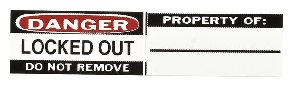 Padlock Label, 4/5 In. H, 1-1/9 In. W, PK6