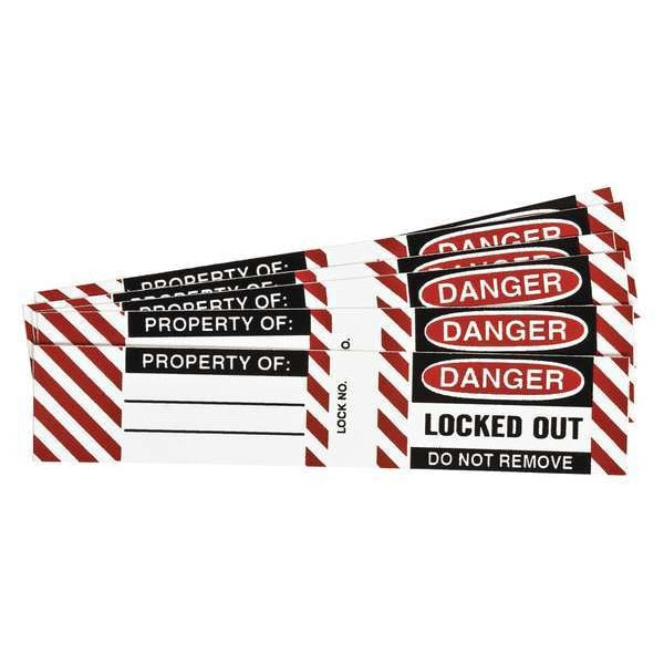 Padlock Label, 3/4 In. H, 4 1/2 In. W, PK6