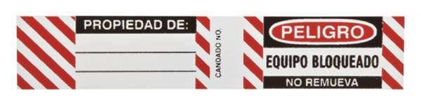 Padlock Label, 3/4 In. H, 4 1/2 In. W, PK6, 50281